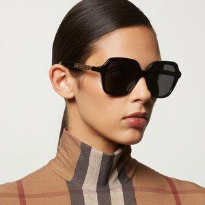 Burberry BE4389 Joni 300187  Sunglasses Black Dark Grey Square Women